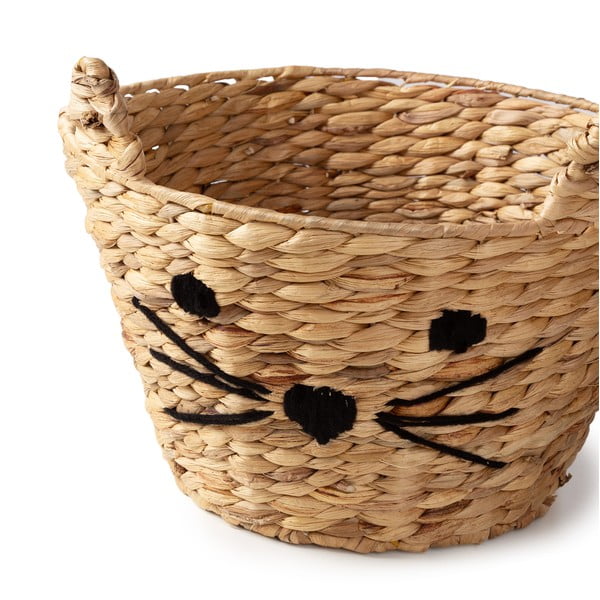 Detský kôš na hračky z vodného hyacintu v prírodnej farbe ø 35x26 cm Cat – Compactor-image-3