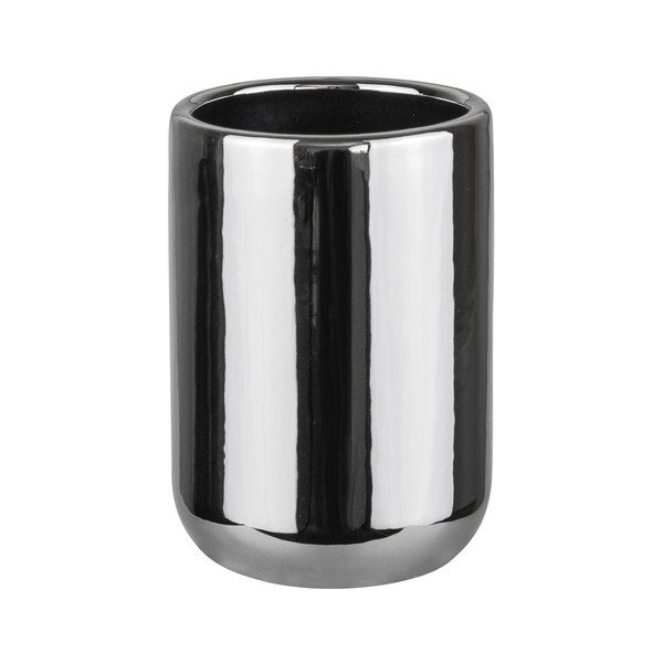 Keramický téglik na zubné kefky v striebornej farbe Lotus – Mette Ditmer Denmark