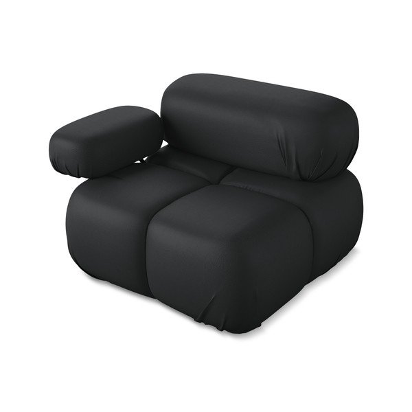 Čierny modul pohovky z imitácie kože (ľavý roh) Lokua – Makamii-image-3