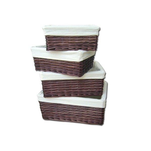 Set 4 košíkov Wicker Dark-image-2