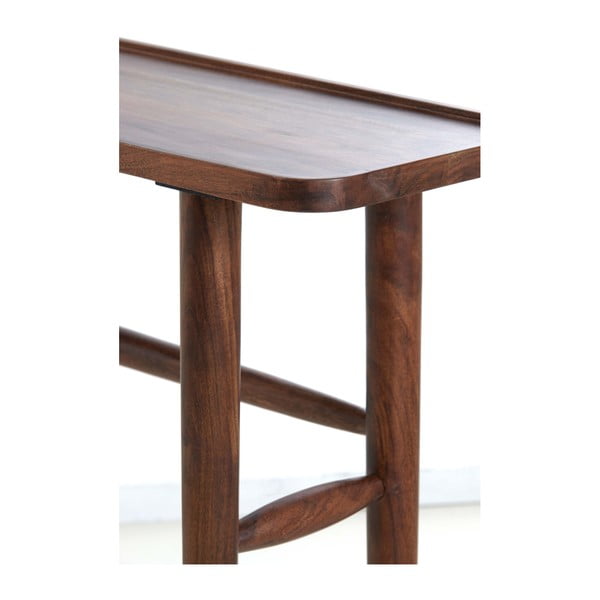 Hnedý konzolový stolík z masívu akácie 30x120 cm Qiano – Light & Living-image-4