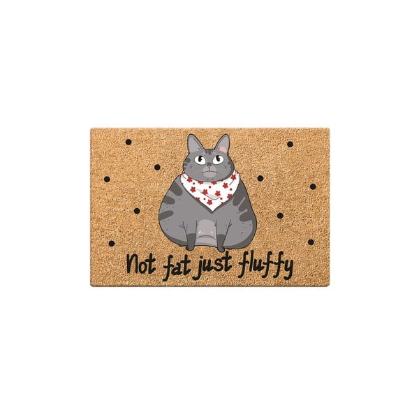 Podložka pod misku pre mačku Petpetite Not Fat Just Fluffy, 60 x 40 cm