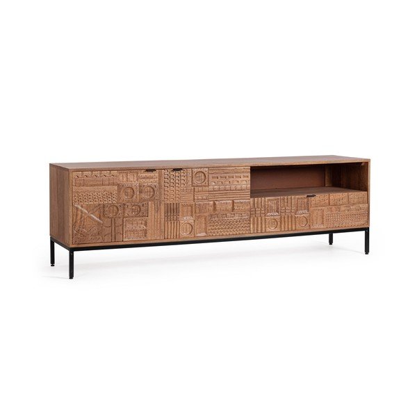 TV stolík z mangového dreva v prírodnej farbe 180x55x42 cm Kindia – Bizzotto-image-1