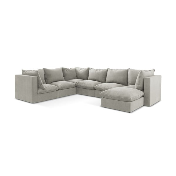 Svetlosivá rohová pohovka (ľavý roh/do tvaru "U") Manao – Makamii