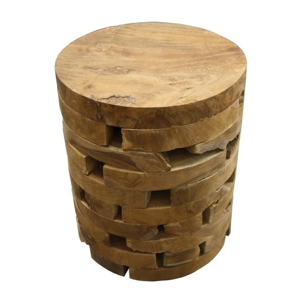 Stolička z teakového dreva HSM collection Arango, ⌀ 35 cm