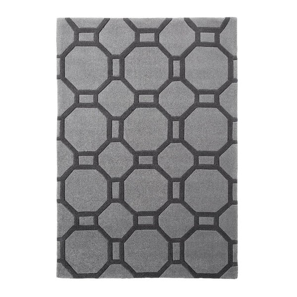 Sivý ručne tuftovaný koberec Think Rugs Hong Kong Tile Grey, 150 × 230 cm