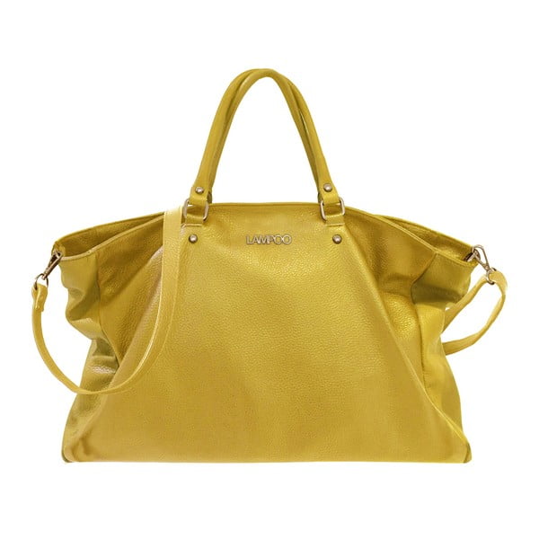 Žltá kožená kabelka Lampoo Panto