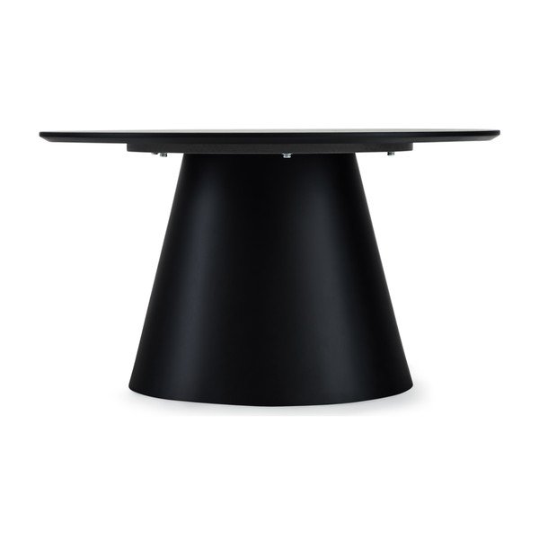 Konferenčný stolík v tmavosivej a čiernej farbe s doskou v dekore mramoru ø 80 cm Tango – Furnhouse-image-3