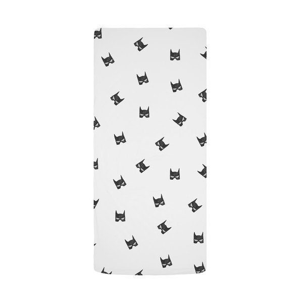 Čierno-biela napínacia detská plachta do postieľky z bavlneného saténu 60x120 cm Be a Hero – Butter Kings