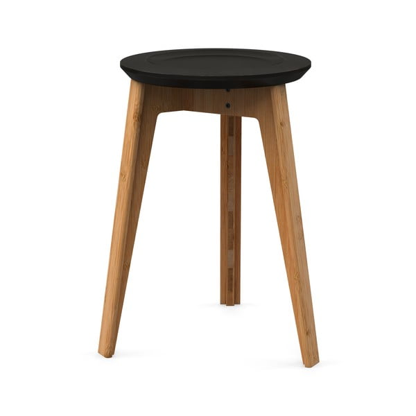 Bambusová stolička s čiernym sedadlom z bukového dreva We Do Wood Button