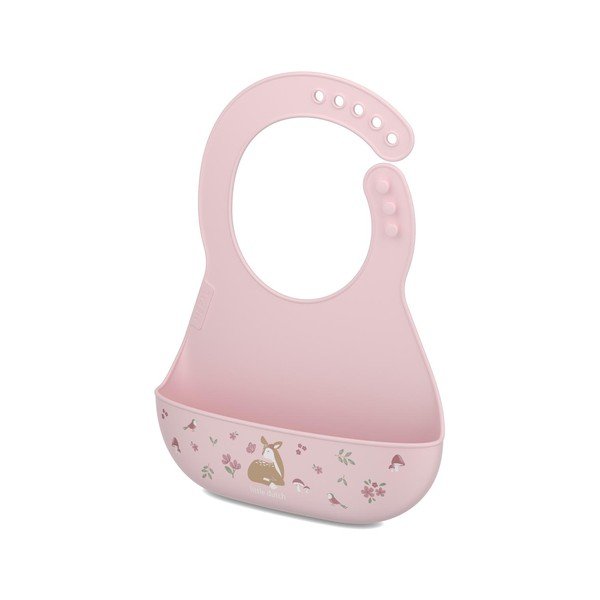 Svetloružový silikónový podbradník Fairy Garden – Mepal