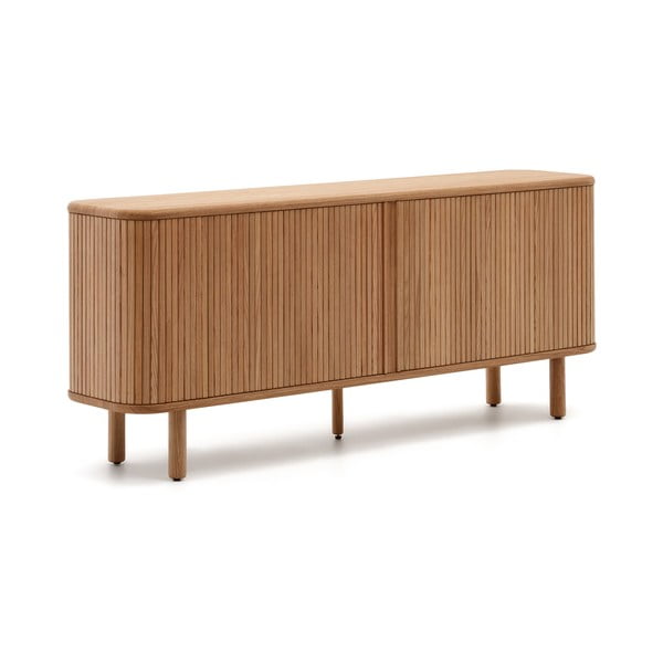 Komoda v dekore jaseňa s posuvnými dverami v prírodnej farbe 180x75,5x40 cm Mailen – Kave Home-image-4