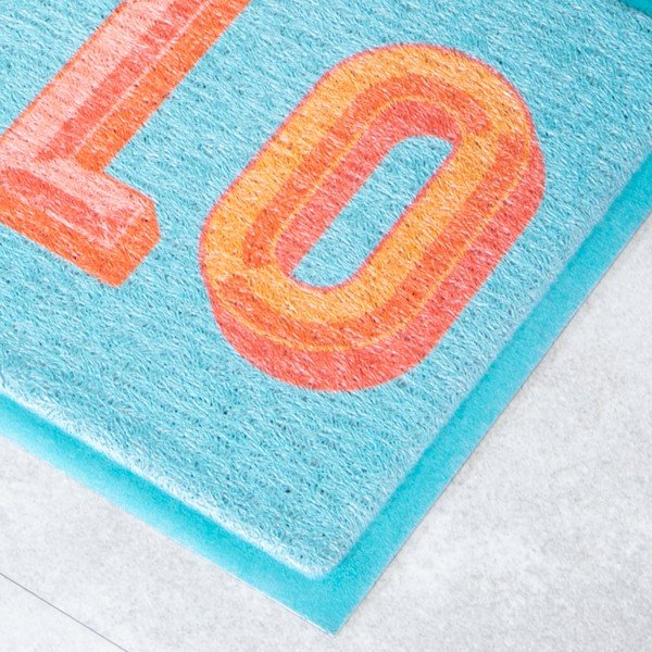 Rohožka z recyklovaného plastu 40x70 cm Blue Hello – Artsy Doormats-image-2