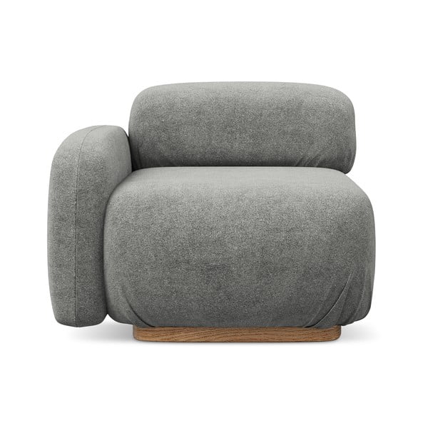 Sivý modul pohovky z textílie buklé (ľavý roh) Ailani – Makamii