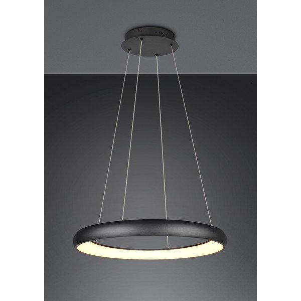 Čierne LED stmievateľné závesné svietidlo s kovovým tienidlom ø 75 cm Cardona – Trio-image-1