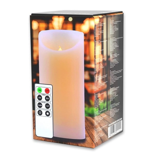 LED sviečka s diaľkovým ovládačom DecoKing Wax, výška 15 cm-image-2