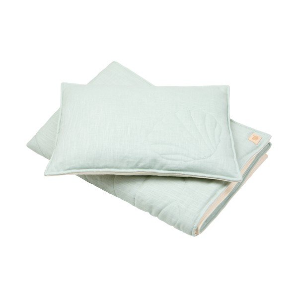 Zelená ľanová súprava do postieľky Mint - Moi Mili-image-2