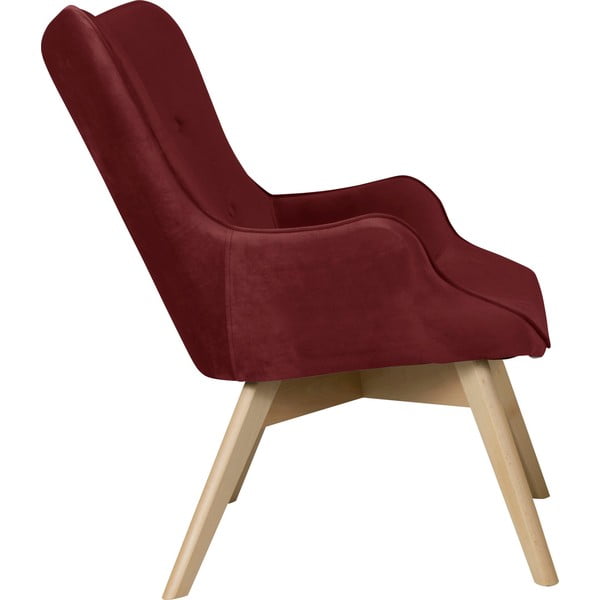 Červené zamatové kreslo Niko – Ropez-image-3