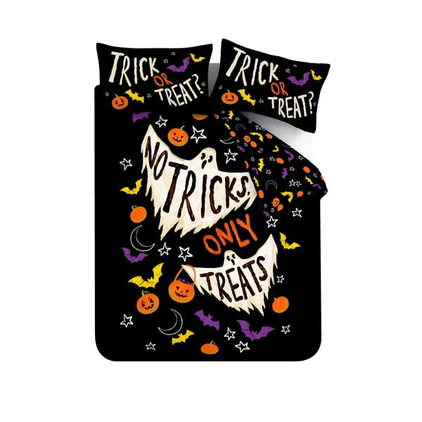 Čierne obliečky na dvojlôžko 200x200 cm Halloween Trick or Treat – Catherine Lansfield