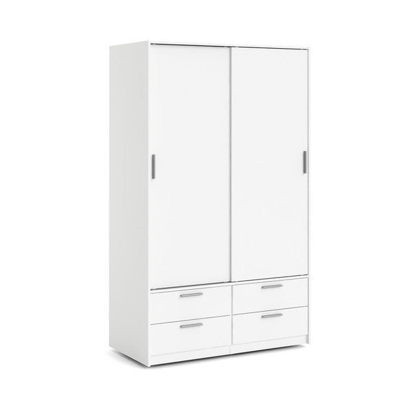Biela šatníková skriňa s posuvnými dverami 121x200 cm Line – Tvilum-image-3