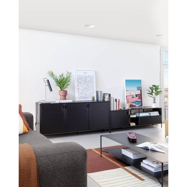 Čierna oceľová komoda 160x72x35 cm Shantay – Kave Home-image-2