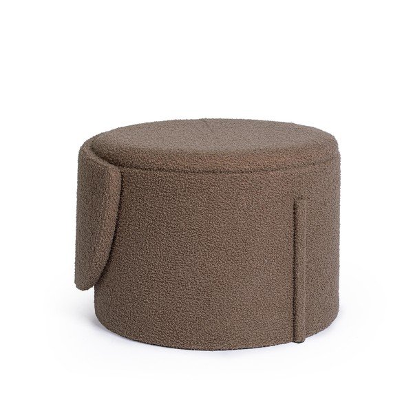 Taupe taburet z textílie buklé Anthea – Yes Everyday-image-4