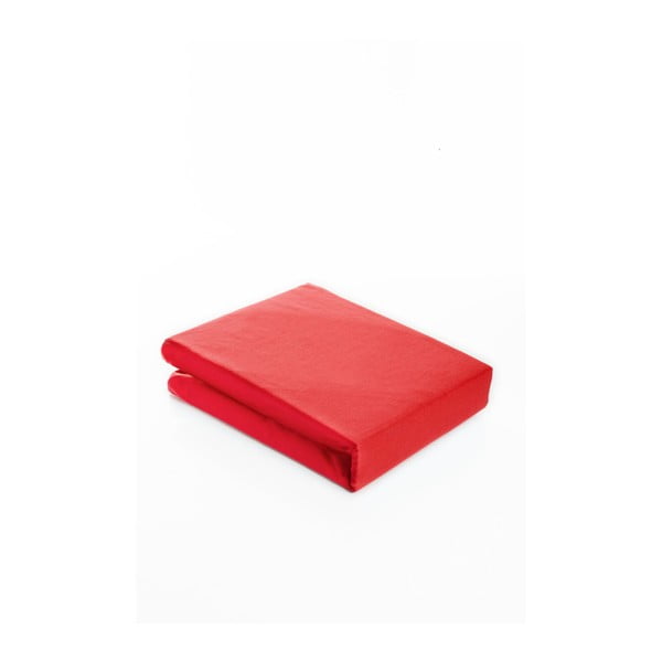 Červená elastická bavlnená plachta Fitted Sheet Pareyo, 140 × 200 cm