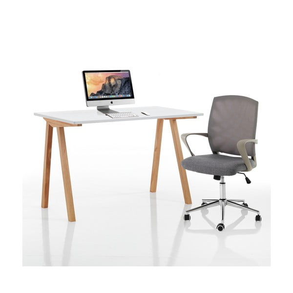 Pracovný stôl s bielou doskou 60x120 cm Mak – Tomasucci-image-3