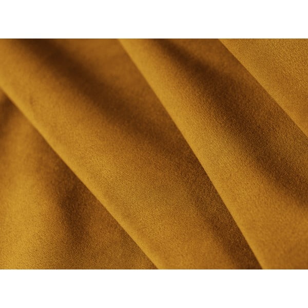 Zamatové kreslo v horčicovej farbe Miley – Micadoni Home-image-1