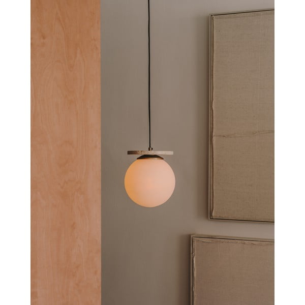 Biele závesné svietidlo so skleneným tienidlom ø 20 cm Malachi – Kave Home-image-1