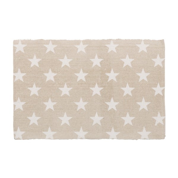 Béžovo-biely koberec s motívom hviezdičiek Unimasa, 90 × 60 cm