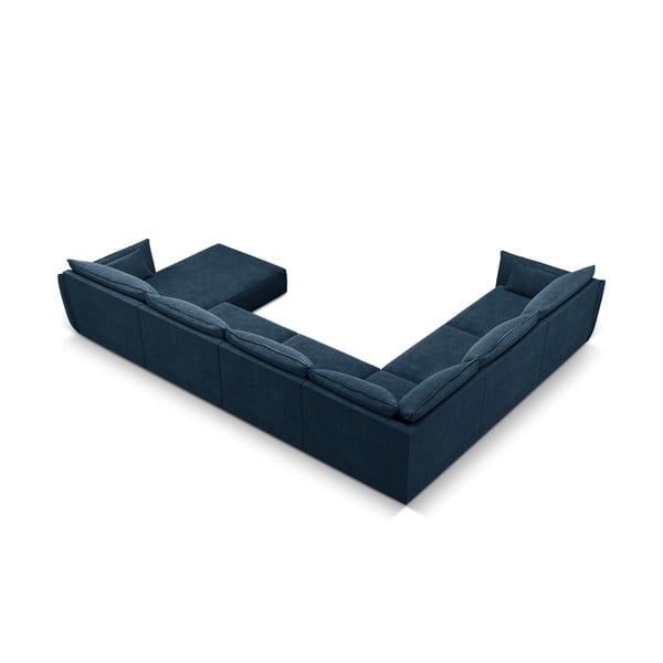 Tmavomodrá rohová pohovka (ľavý roh) Vanda - Mazzini Sofas-image-3