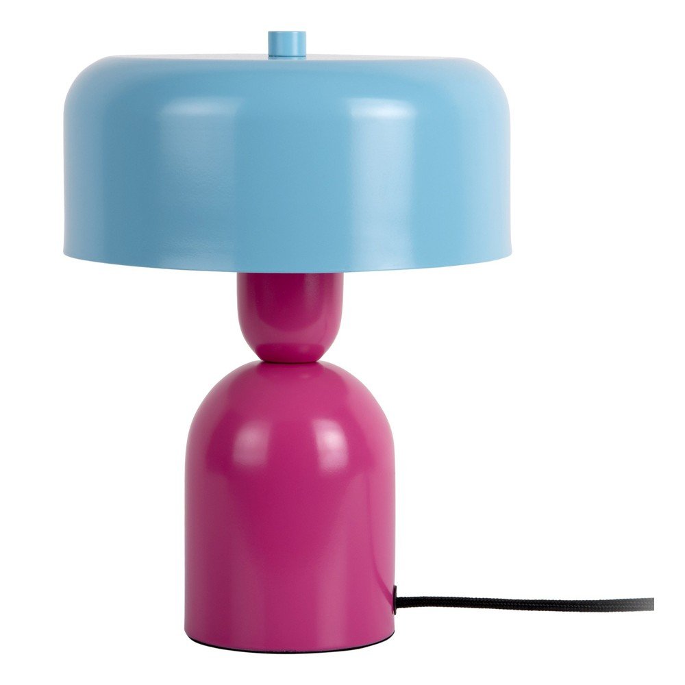 E-shop Modrá/ružová kovová stolová lampa (výška 24 cm) Double Funky – Leitmotiv