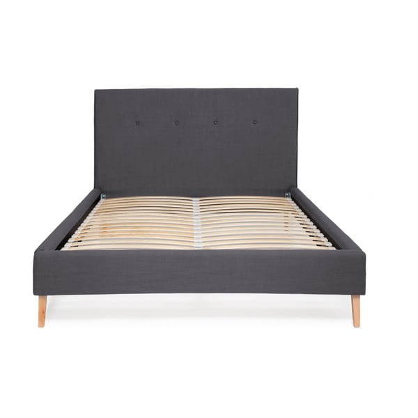Tmavomodrá posteľ Vivonita Kent Linen, 200 × 180 cm