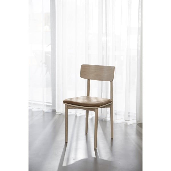 Jedálenská stolička z imitácie kože v koňakovohnedo-prírodnej farbe v súprave 2 ks Wolcott – Rowico-image-1