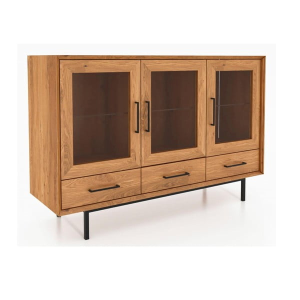 Vitrína z dubového dreva v prírodnej farbe 144x95 cm Abies - The Beds-image-2