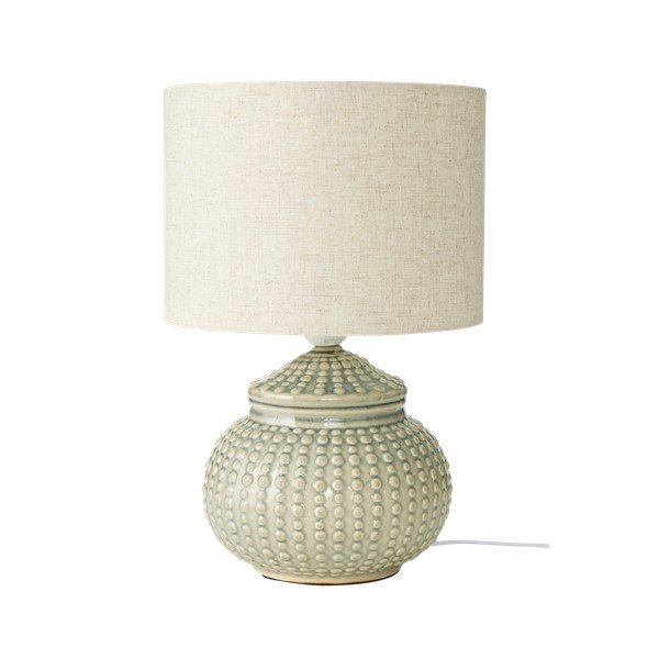 Sivá/béžová ľanová stolová lampa (výška  39 cm) Niko – Ellos Home