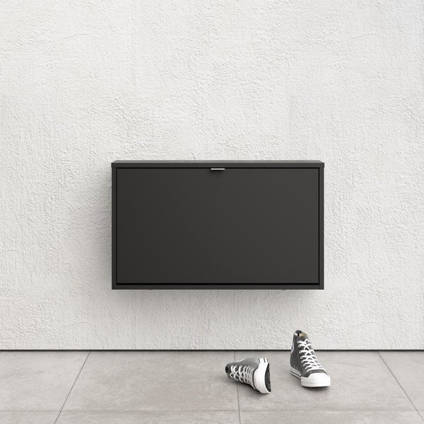 Čierna výklopná závesná skrinka na topánky Shoes - Tvilum-image-1