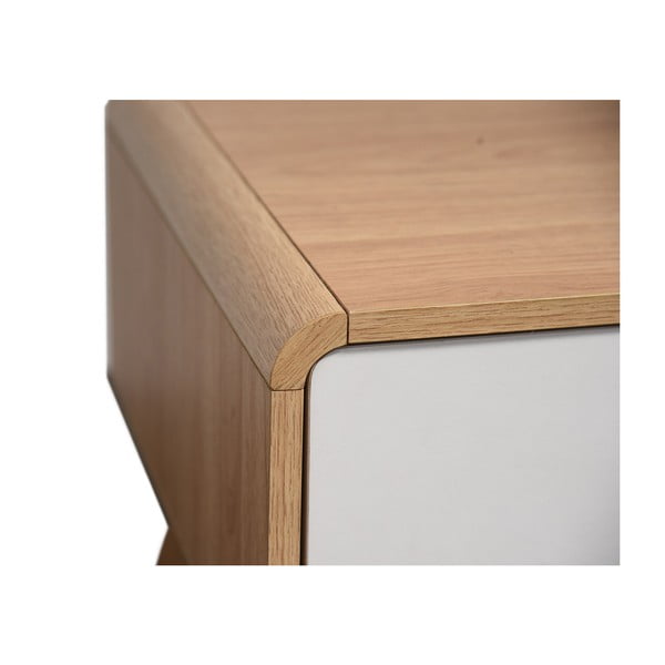 TV stolík v dekore duba v bielo-prírodnej farbe 100x40 cm Caitlin – Støraa-image-4