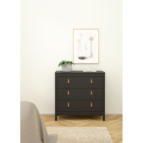 Čierna nízka komoda 82x80 cm Madrid – Tvilum-image-1