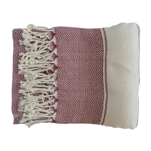 Fialová ručne tkaná osuška z prémiovej bavlny Elmas, 100 × 180 cm
