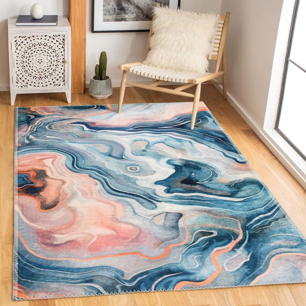 Modrý/ružový prateľný koberec 60x100 cm Colors of Joy – Vitaus-image-1