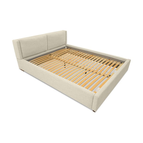 Béžová čalúnená dvojlôžková posteľ s roštom 180x200 cm Dreamer – Scandic-image-3