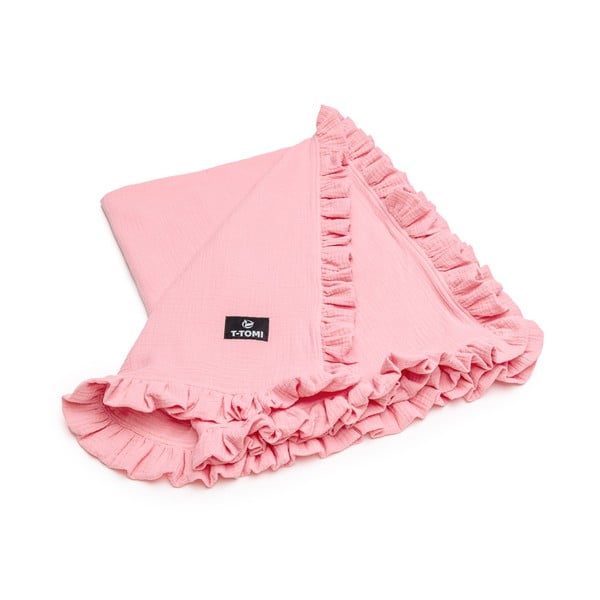 Ružová mušelínová detská deka 80x100 cm – T-TOMI