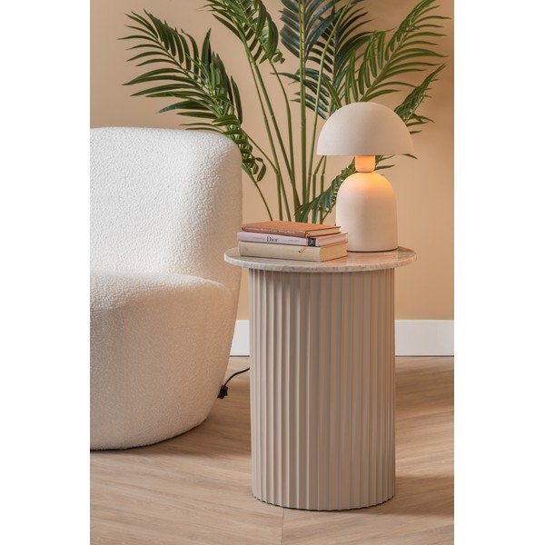 Mramorový okrúhly odkladací stolík ø 50 cm Luscious – Leitmotiv-image-1