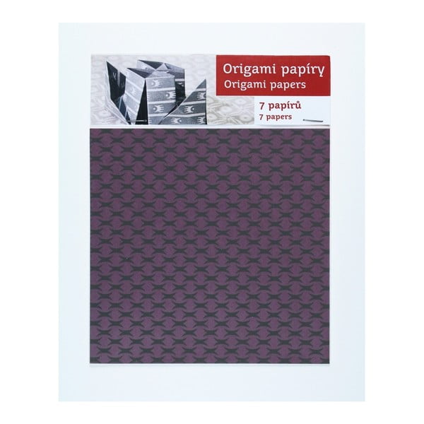 Čierno-fialové origami papiere Calico