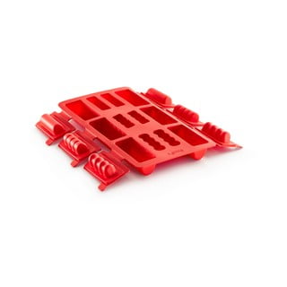 Červená silikónová forma na mini rolády Lékué Square
