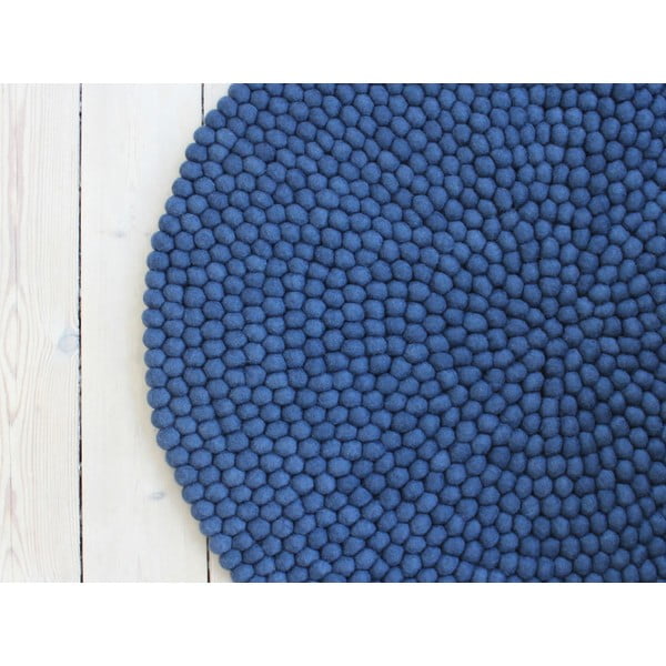 Modrý guľôčkový vlnený koberec Wooldot Ball rugs, ⌀ 200 cm