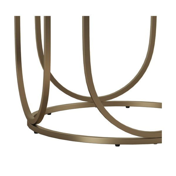 Biely/v zlatej farbe okrúhly konferenčný stolík s doskou v dekore mramoru ø 79 cm Gwyneth – CosmoLiving by Cosmopolitan-image-3