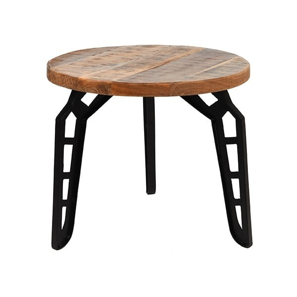 Odkladací stolík s doskou z mangového dreva LABEL51 Flintstone, ⌀ 45 cm